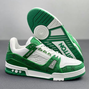 Louis Vuitton Trainer Green Monogram Denim White